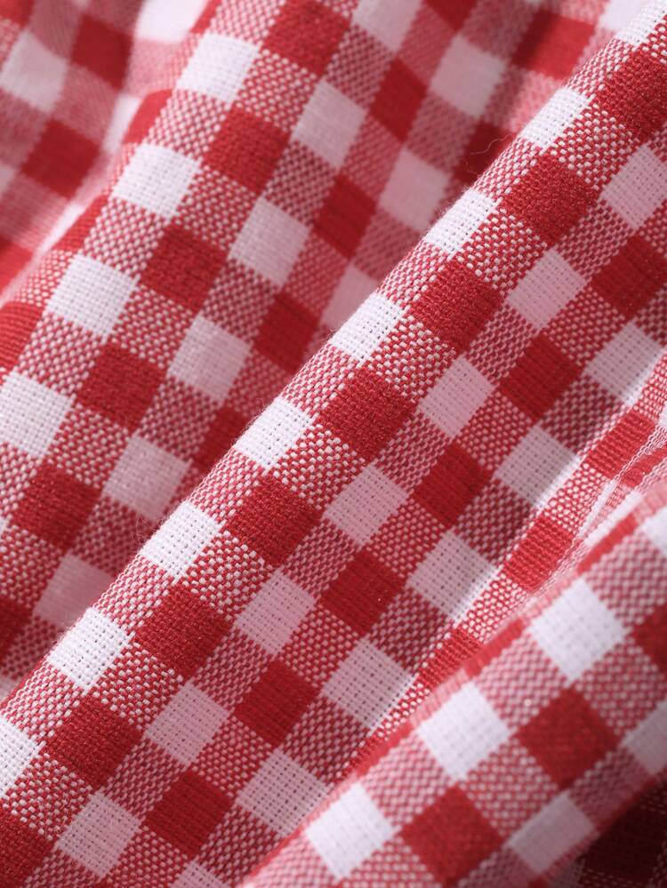 Plaid Patchwork Ribbon Tie Bow Backless Cropped Casual Summer Tank Top For Women