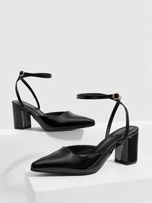 CUCCOO SZL Women Shoes Fashion Pointed Thick Heel Shoes, Suitable For Commuting, Dating, Parties And Other Occasions To Wear - Black 16 - View 4