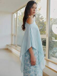 Nöista Váy dạ hội màu đỏ tía, chất liệu vải trong suốt, dáng rộng thoải mái. Thanh lịch, trang trọng, thích hợp cho đám cưới, phù dâu, dạ hội, tiệc sinh nhật. - Màu xanh bụi bặm - Xem 4