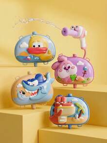 MINKOJA 1 pieza Mochila con pistola de agua con diseño de animal lindo, lanzador de agua para niños con correas ajustables, juguete de agua para exteriores de verano para niños y niñas, regalo de Pascua, regalo del Día del Niño, juguetes de piscina, juguetes para niños, juguetes de agua, pistolas de agua para niños - Multicolor - Ver 3
