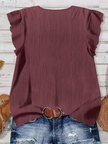SHEIN RusticEase Women's Casual Minimalist Shirt, Suitable For Summer - Red Violet - View 2