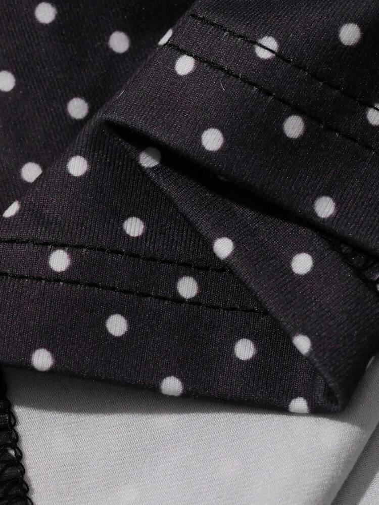 Women's Polka Dot Lace Patchwork Casual Versatile Daily Wear Short Sleeve T-Shirt