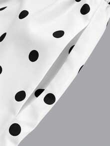 Sweetra Plus Size Polka Dot Print Casual Shorts - Multicolor - View 4