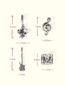 Popjeli 音乐节纪念手链 1，音符吉他鼓组，Y2K/可爱/多彩/时尚，送给妈妈/女士/女孩/母亲，夏季/海滩/舞会/派对/度假/旅行，粉色，心形 - 彩色 - 查看 6