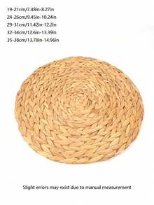 Bộ khăn trải bàn tròn đan bằng rơm, kiểu dáng hiện đại, chống trơn trượt, thích hợp sử dụng trong gia đình, dịp Lễ Tình nhân, đám cưới, sinh nhật, nhà bếp và các dịp khác. - Màu be - Xem 8