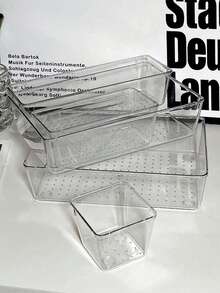 5 Pcs Transparent Drawer Storage Box, Cosmetic Storage Box Kitchen Storage Box Kitchen Utensils - Clear - View 5