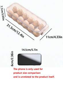 1 Rak Penyimpanan Telur PET Berbagai Ukuran, Organizer Telur Transparan untuk Kulkas, Wadah Pelindung Telur yang Dapat Ditumpuk, Cocok untuk Ruang Penyimpanan, Kulkas, dan Dapur. - Clear - View 3