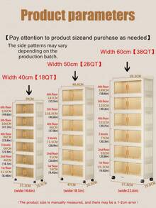 1PC Large Capacity Foldable Double Door Portable Fabric Wardrobe Closet Storage Box Organizer Home Bedroom Clothes Storage Foldable - transparent color - View 3