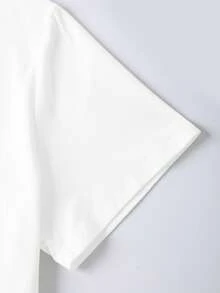 EMERY ROSE Amalfi Coast Lemon Liqueur Tag Design Casual Plus Size T-Shirt - White - View 4