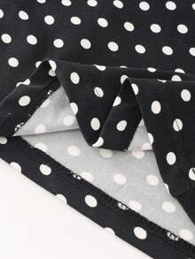 Franclia Women's Spring/Summer New Polka Dot Fitted Casual Camisole, Suitable For Outings, Commuting, Vacation, Parties, Afternoon Tea Yoga Top Black Polka Dot Top New Arrivals Polka Dots Top Latest Tops For Women Polka Dot Tank Top Polka Dot Cami Ladies Top Body Top Sleeveless Tank Top Sleeveless Top Heart Pendant Necklace - Black and White - View 5