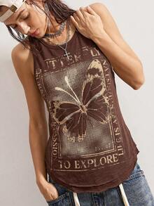 Bohemela Solid Color Knit Sleeveless Tank Top For Women,Summer Top - Coffee Brown - View 4