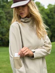 In My Nature Chaqueta cortavientos casual y versátil con capucha para mujer - Albaricoque - Ver 3
