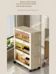 1PC Large Capacity Foldable Double Door Portable Fabric Wardrobe Closet Storage Box Organizer Home Bedroom Clothes Storage Foldable - transparent color - View 7