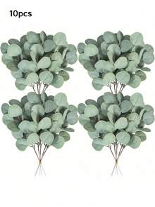 10/50片人造桉树叶，适合家居装饰、户外花园、情人节和新年礼物。散装人造银元桉树叶，灰绿色，高挑纤细，是婚礼、节日、插花和其他场合的理想之选。 - 綠色 - 查看 7