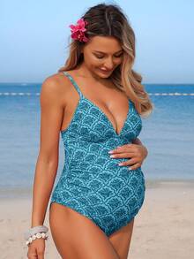 Momance 26SS 夏季海滩度假印花孕妇连体衣 - 彩色 - 查看 3