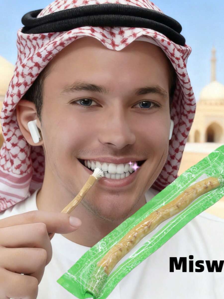 1pc - 2025 New Arrival Natural Toothbrush Misvak Traditional Arak Miswaak Teeth Birthday Gift - Christmas Gift - Perfect Gift - Present - Multicolor - View 1