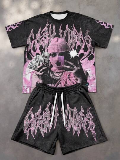 Manfinity EMRG 男士全印花T恤套装