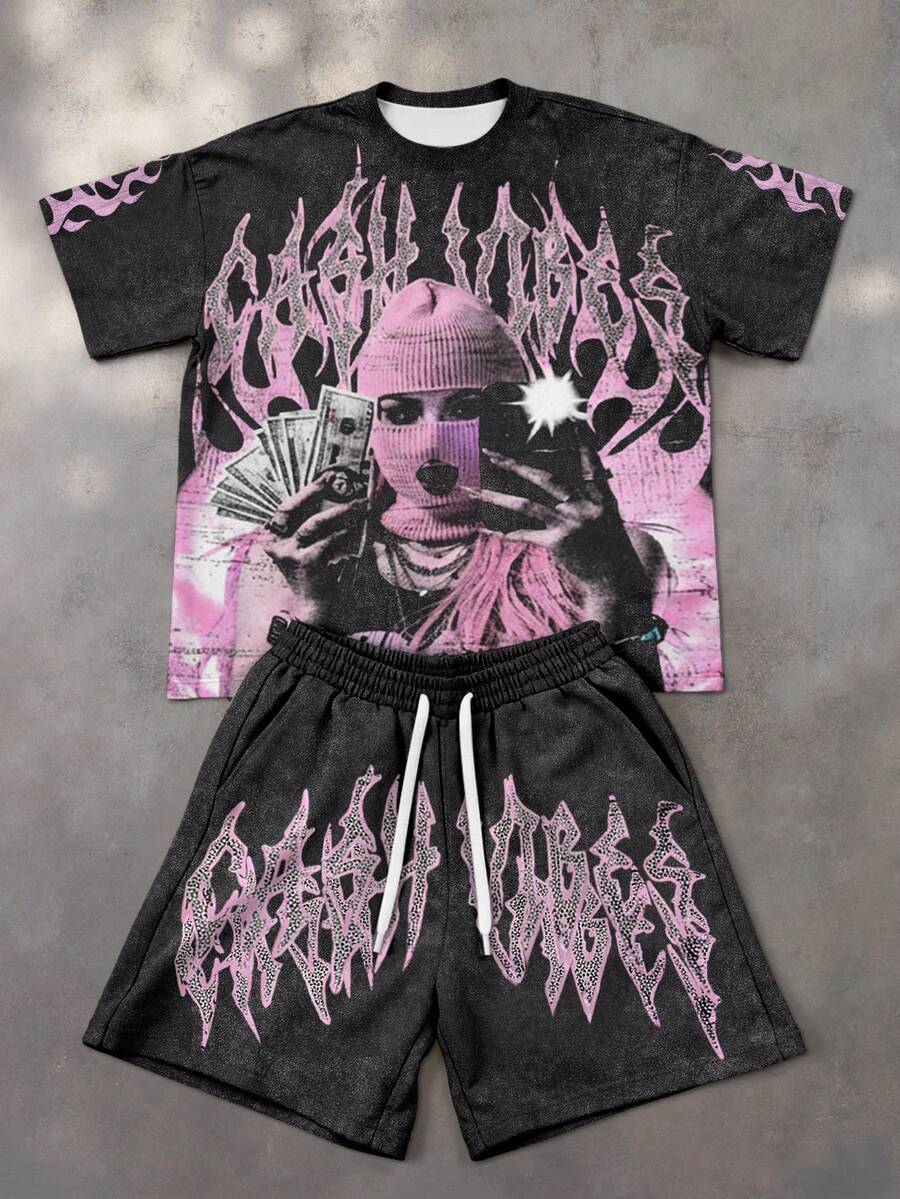 Manfinity EMRG 男士全印花T恤套装 - 彩色 - 查看 1