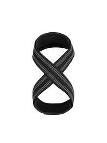1pc Unisex Figure 8 Lifting Wrist Straps, Durable Weightlifting Support For Deadlift & Powerlifting, Ideal Cross Training Gym Accessories - Black - View 6