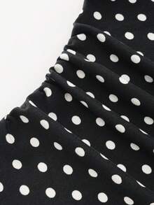 Franclia Women's Spring/Summer New Polka Dot Fitted Casual Camisole, Suitable For Outings, Commuting, Vacation, Parties, Afternoon Tea Yoga Top Black Polka Dot Top New Arrivals Polka Dots Top Latest Tops For Women Polka Dot Tank Top Polka Dot Cami Ladies Top Body Top Sleeveless Tank Top Sleeveless Top Heart Pendant Necklace - Black and White - View 7