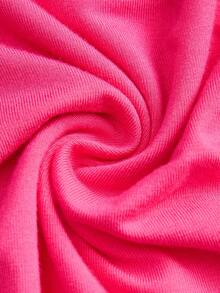SHEIN EZwear 高领侧边褶皱白色夏季背心，紫红色 - 玫紅色 - 查看 3