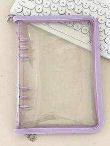 A5 Zipper Binder Notebook With Shiny Cover, Flash Organizer Diary, Bullet Transparent PVC Photo Album - Multicolor - View 10