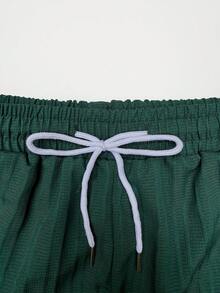 Naviga Onda 男士夏季休闲纯色衬衫短裤沙滩套装 - 墨綠色 - 查看 7