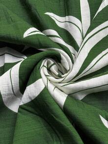 Florisole Robe décontracté, de soirée et de voyage à col V plissée pour femme - Vert - Voir 3