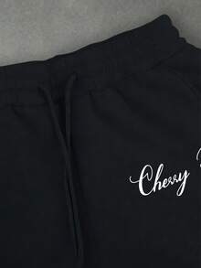 Manfinity EMRG Pantalones de chándal casuales y holgados con estampado floral para hombre - Negro - Ver 5