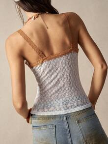 Bohemela Women Casual Knit Camisole - Apricot - View 7