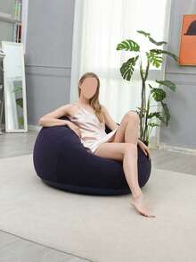 1pc Inflatable Sofa, Inflatable Bean Bag Sofa, PVC Single-Person Spherical Sofa, Foldable Outdoor Lounge Chair (Bottom Of Bulk Goods In Gray And Black, Sent Randomly) - Khaki - View 5
