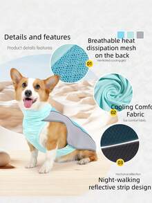 Breathable Mesh Dog Cooling Vest - Summer Heat Protection, With Adjustable Buckles, Suitable For Outdoor Activities And Pet Comfort Needs. - Multicolor - View 3