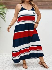 SHEIN CURVE+ 大码黑色连衣裙，基础款无袖夏季连衣裙 - 彩色 - 查看 3