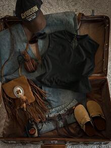 95%纯棉女士休闲圆领无袖露脐背心，适合夏季穿着 - 黑色 - 查看 10