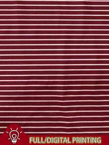 SHEIN Digital Stripe Print Off-Shoulder Short Sleeve T-Shirt For Women, Summer - Multicolor - View 3