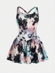 Random 3items,Send 1item Random 3items,Send 1item Tween Girls' Casual Solid Color Criss-Cross Racerback Sports Dress - Multicolor - View 2