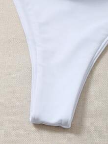Elavelle Summer Beach Tie Side Bikini Thong - White - View 6
