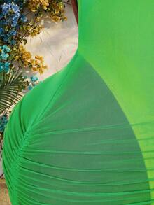 Women Plus Size Sports Dresses - Green - View 10