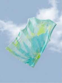 男童休闲卡通图案扎染圆领背心，夏季 - 彩色 - 查看 2