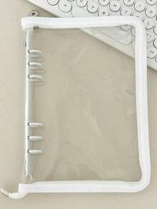 A5 Zipper Binder Notebook With Shiny Cover, Flash Organizer Diary, Bullet Transparent PVC Photo Album - Multicolor - View 3