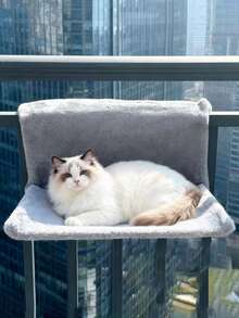 1 件装悬挂式猫窝宠物用品，动物保暖毛绒篮式摇篮吊床，豪华悬挂式猫床，可折叠猫吊床，灰色，可供猫咪玩耍 - 彩色 - 查看 6