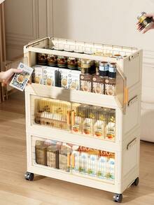 1PC Large Capacity Foldable Double Door Portable Fabric Wardrobe Closet Storage Box Organizer Home Bedroom Clothes Storage Foldable - transparent color - View 4