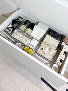 5 Pcs Transparent Drawer Storage Box, Cosmetic Storage Box Kitchen Storage Box Kitchen Utensils - Clear - View 1