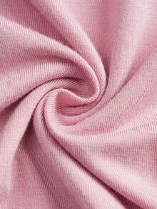SHEIN EZwear 女士高领侧边褶皱白色夏季背心，粉色 - 粉色 - 查看 3