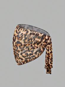 Swim SXY Women Leopard Printed Sheer Cover Up Mini Skirt, For Summer Beach Vacation - Camel - View 6