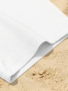 Manfinity RSRT Bộ đồ nam thường ngày gồm áo thun ngắn tay và quần short có dây rút, họa tiết cây nhiệt đới kẻ sọc. - Nhiều màu - Xem 5