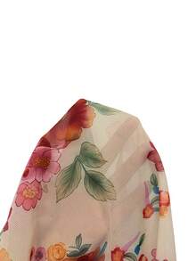 SHEIN Franclia Áo nữ cổ chữ V in hoa, kiểu dáng thường ngày đa năng. - Màu be - Xem 4