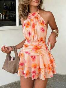 Women Midi Dresses - Watermelon Pink - View 3