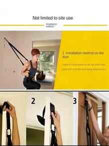 1条可调节悬挂式阻力带 P3 家用健身房全身锻炼涤纶黑色健身器材运动装备 - 黃色 - 查看 5