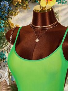 Women Plus Size Sports Dresses - Green - View 6